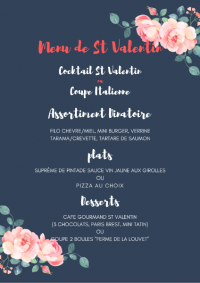 Menu de Saint Valentin et réservations